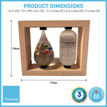 Load image into Gallery viewer, GALILEO WEATHER STATION | Glass thermometer | Weather forecaster | Weather gift | Glass Galileo with storm glass | Weather thermometer | 14cm (H)x 17cm (W) x 5cm (D)

