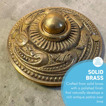 Load image into Gallery viewer, The Rococo – An Ornate Solid Brass Bell Push That Makes Visitors Notice the Door Before They Ring It

