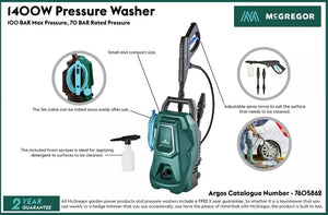 McGregor Pressure Washer - 1400W