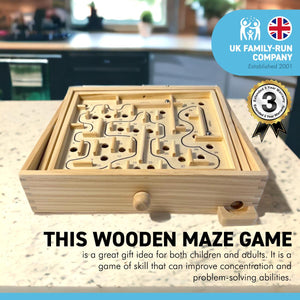 LABYRINTH WOODEN GAME | Traditional Game | Wooden Games| Brain Puzzle Teaser Game | Games for All Ages | Games of Skill | Maze Game