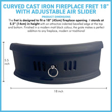Load image into Gallery viewer, Matt Black Cast Iron Fireplace Fret for 18 inch (45cm) Grate, Solid Fuel &amp; Gas Fire Compatible
