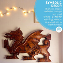 Load image into Gallery viewer, Walking Dragon Wooden Plaque, Wooden Mythical Flying Dragon Ornament
