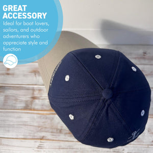 Cabin Boy Adjustable Navy Blue Baseball Cap, classic unisex cotton hat for casual, sports & outdoor wear