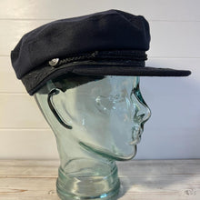 Load image into Gallery viewer, Traditional Wool Breton Cap | Size 59cm | Captain Fisherman Mariner Yachtsman Sailors Fiddlers Cap | Baker Boy flat cap skipper | Designed in the UK | classic peaked French and Greek boatman&#39;s hat
