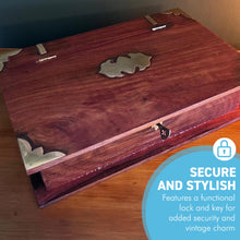 Load image into Gallery viewer, Elegant Wooden Book Box with Lock &amp; Key, hidden secret safe for secure storage
