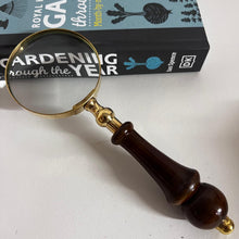 Load image into Gallery viewer, Elegant Regency Style Wooden Handle Magnifying Glass for Reading, Handheld Magnifier
