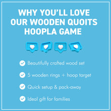 Load image into Gallery viewer, 𝗟𝗨𝗫𝗨𝗥𝗬 𝗦𝗢𝗟𝗜𝗗 𝗪𝗢𝗢𝗗 𝗤𝗨𝗢𝗜𝗧𝗦 𝗚𝗔𝗠𝗘 Set 5 Rings 30cm – Family Fun Hoopla Game

