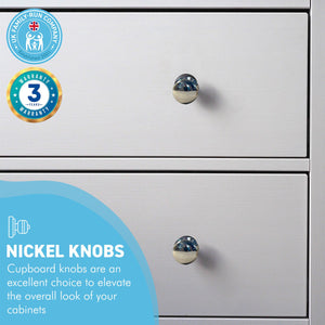 Cherema Nickel Knob | Set of 2 door knobs | Nickel cupboard knobs | Cabinet hardware | Antique nickel cupboard handles | Cupboard door handles | 30mm