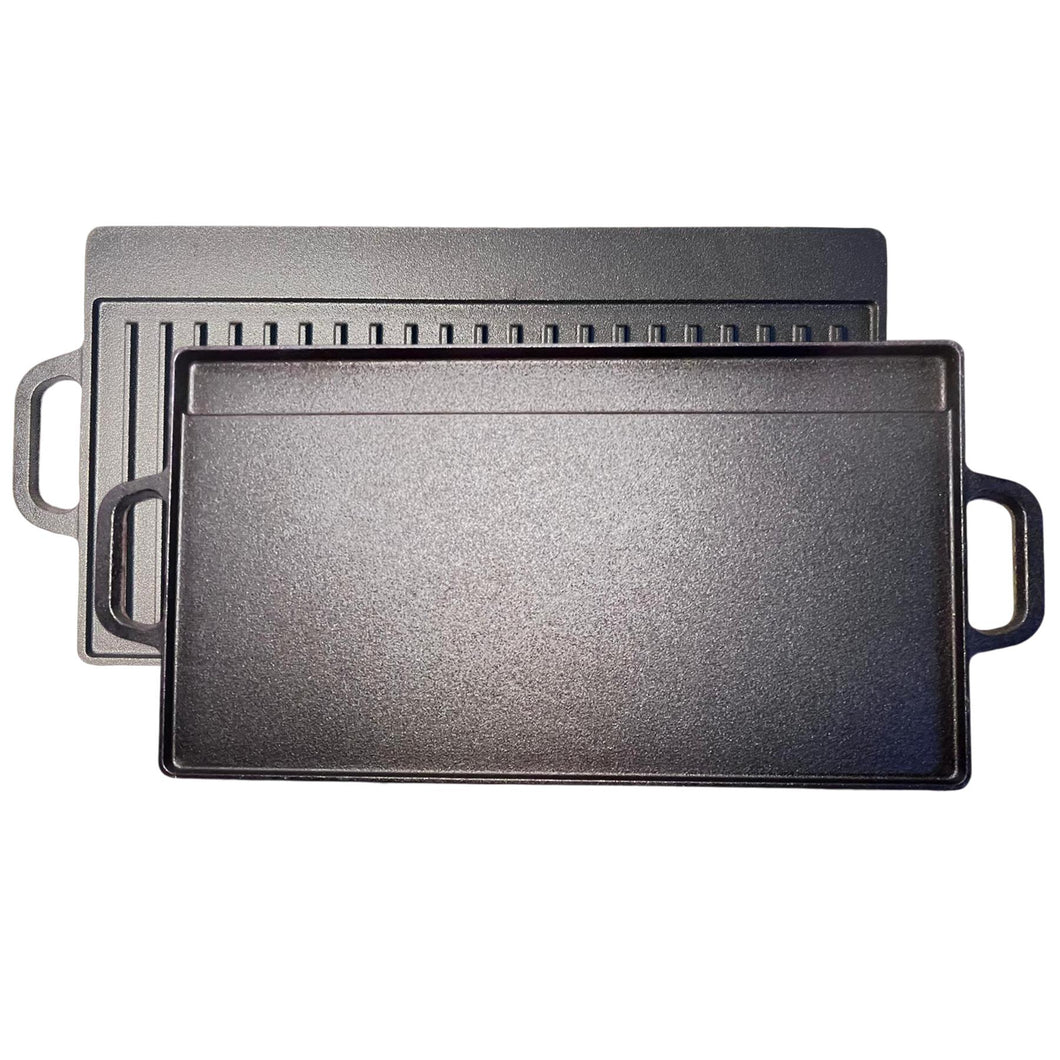 Versatile Cast Iron Double-Sided Non-Stick Grill Pan for Perfect Grilling Indoors & Outdoors