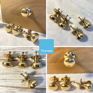 Mulberry Brass Knob | Set of 4 door knobs | Brass cupboard knobs | Cabinet hardware | Antique brass cupboard handles | Cupboard door handles | 30mm