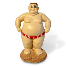 Load image into Gallery viewer, CHUBBY CHAPPY resin FIGURINE | Seaside ornament | bathroom ornaments | beach figurine | 16cm (H) | Swimmer | Fat Bloke
