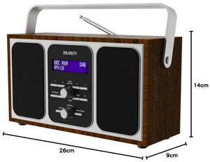Majority Girton Radio, DAB, DAB+ Digital and FM, Portable, Battery Mains Powered