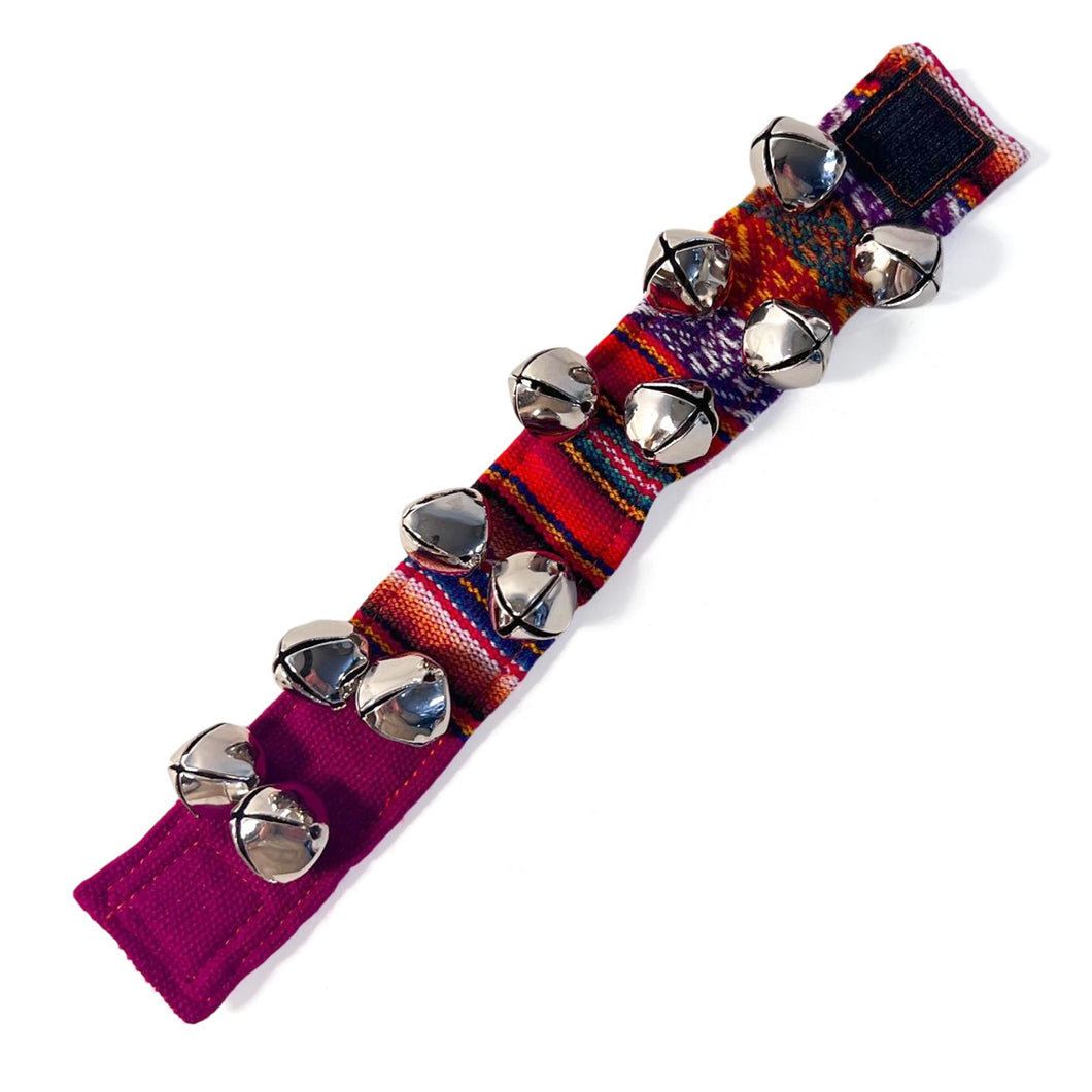 Peruvian style Wrist Bells with colourful strap, Handcrafted Percussion Instrument