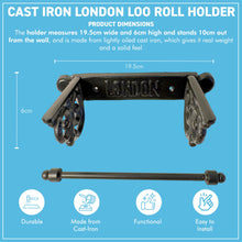 Load image into Gallery viewer, The London Loo Roll Holder – A Victorian Style Cast Iron Toilet Roll Holder
