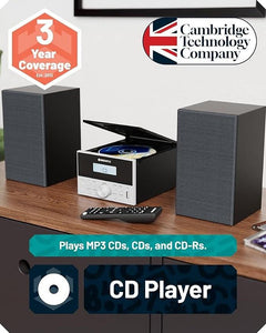 5.2 Bluetooth CD Player with Speakers 20W Compact HiFi System Oakcastle HiFi150