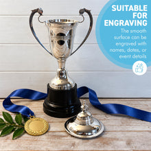 Load image into Gallery viewer, The 30cm Silver Trophy Cup – Aluminium with a Contrasting Black Base
