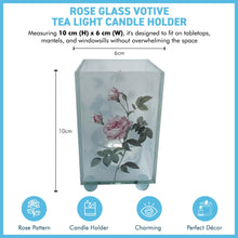 Load image into Gallery viewer, Elegant Rose Glass Votive Candle Holder – Decorative Accent for Warm Ambiance, Perfect for Home Decor, Gifts, or Special Occasions

