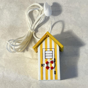 Yellow beach hut light pull | Nautical Theme Wooden Neach Hut Cord Pull Light Pulls