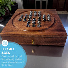 Load image into Gallery viewer, Wooden Solitaire with Drawer for Polar Marbles | Travel Games | Strategic &amp; Traditional Games | Perfect for Adults &amp; Family Fun
