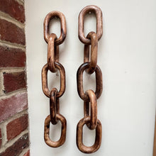 Load image into Gallery viewer, Set of Two Rustic Wooden 5-Link Chain Ornaments for Home Decor,  Ideal for Living Room, Shelf, and Coffee Table Decoration
