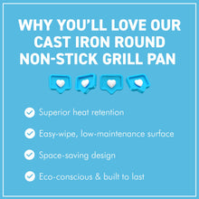 Load image into Gallery viewer, 30x15.5cm 𝗢𝗩𝗔𝗟 𝗖𝗔𝗦𝗧 𝗜𝗥𝗢𝗡 𝗚𝗥𝗜𝗗𝗗𝗟𝗘 𝗣𝗔𝗡 Non-Stick Grill Pan for Pizza Pancakes BBQ Oven
