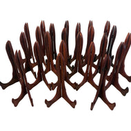 Wooden Plate Display Stands 25cm – Set of 24 Hinged Easel Holders