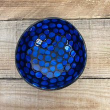Load image into Gallery viewer, Coconut bowl with deep blue lacquered interior
