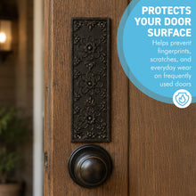 Load image into Gallery viewer, The Ellerker – Hand-Cast Ornate Finger Plate in Antique Iron
