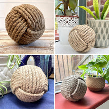 Load image into Gallery viewer, Jute Sphere Ball Knot, Rope Decorative Orbs for Home Decor, Bowl and Vase Fillers, Farmhouse Table Centerpiece, Wedding &amp; Party Display Props
