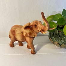 Load image into Gallery viewer, Free Standing Wood effect Masterful Elephant Decorative Ornament | Elephant Ornaments | Home Accessory Gift | Living Room | Wildlife Animal
