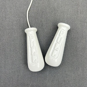 Pair of vintage Style White Powder-Coated Cast Metal Bathroom Light Switch Pulls