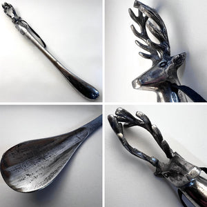 Long-Handled Aluminum Stag Head Shoe Horn, durable and easy to use shoehorn for effortless footwear access