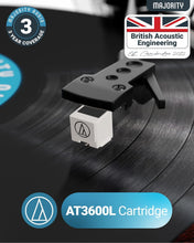 Load image into Gallery viewer, 𝗩𝗜𝗡𝗬𝗟 𝗥𝗘𝗖𝗢𝗥𝗗 𝗣𝗟𝗔𝗬𝗘𝗥 with Bluetooth In &amp; Out | Premium Cartridge | USB Recording | AUX Input and RCA Output | In-built Stereo Speakers | Slipmat Included | MAJORITY Moto
