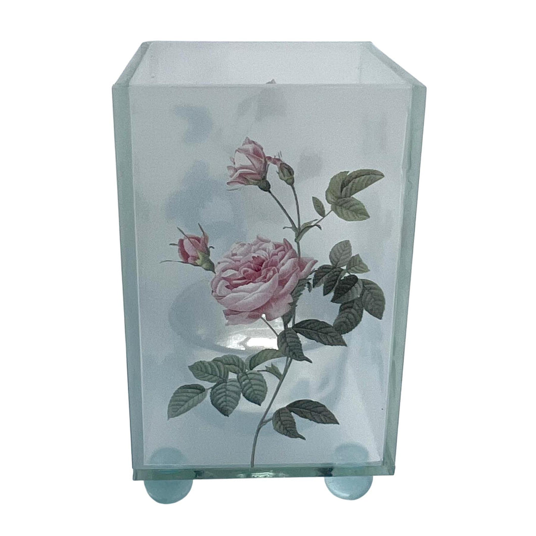 Elegant Rose Glass Votive Candle Holder – Decorative Accent for Warm Ambiance, Perfect for Home Decor, Gifts, or Special Occasions