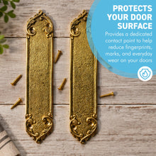Load image into Gallery viewer, The Arcadia Finger Plates – A Pair of Slim Solid Brass Door Push Plates

