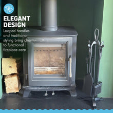 Load image into Gallery viewer, Five-piece metal black loop-handled Fireplace Companion
