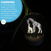 Load image into Gallery viewer, 3D Crystal Ball Night Light USB Lamp with Giraffe Design, Ludosphere LED Mood Lighting for Home, Bedroom, or Office Decor
