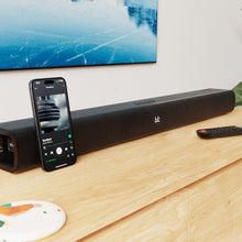 Load image into Gallery viewer, 𝗠𝗔𝗝𝗢𝗥𝗜𝗧𝗬 𝗡𝗔𝗚𝗔 𝟴𝟬 140W Bluetooth 2.2 Channel TV 𝗦𝗢𝗨𝗡𝗗𝗕𝗔𝗥 𝗪𝗜𝗧𝗛 𝗕𝗨𝗜𝗟𝗧-𝗜𝗡 𝗦𝗨𝗕𝗪𝗢𝗢𝗙𝗘𝗥 HDMI ARC AUX Optical 3D Sound
