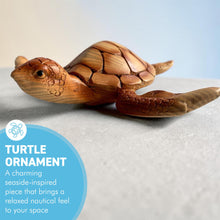 Load image into Gallery viewer, Nautical Gift Wood Effect Turtle 18cm
