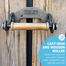 Load image into Gallery viewer, Wall-Mount Cast Iron Paper Holder – Rustic Vintage Bathroom Toilet Roll Holder
