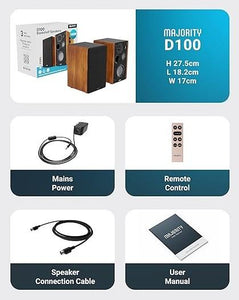 5.3 Bluetooth Bookshelf Speakers | Hifi Stereo Speakers | 100W | Majority D100