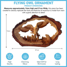 Load image into Gallery viewer, 𝗙𝗟𝗬𝗜𝗡𝗚 𝗢𝗪𝗟 𝗢𝗥𝗡𝗔𝗠𝗘𝗡𝗧 | Forest Animal Decor | Owl Gifts for Owl Lovers, Women, Men, Kids | Nature Wildlife Figurine | Birthday Gift | Woodland Decor
