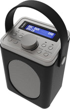 Load image into Gallery viewer, Refurbished Majority Little Shelford Black and Grey Portable DAB+ Radio with Bluetooth | 15 Hour Battery Playback and Mains Powered | Dual Alarm &amp; Snooze Function | 20+ Presets, LED Display, FM, Headphone Jack
