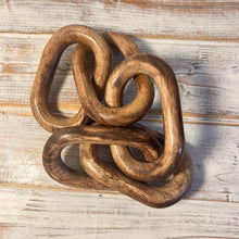 Load image into Gallery viewer, Rustic Wooden 5-Link Chain Ornament for Home Decor,  Ideal for Living Room, Shelf, and Coffee Table Decoration

