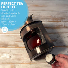 Load image into Gallery viewer, Vintage Style 20cm 𝗠𝗘𝗧𝗔𝗟 𝗣𝗢𝗥𝗧 𝗟𝗔𝗡𝗧𝗘𝗥𝗡 – 𝗡𝗔𝗨𝗧𝗜𝗖𝗔𝗟 𝗧𝗘𝗔 𝗟𝗜𝗚𝗛𝗧 𝗛𝗢𝗟𝗗𝗘𝗥 Maritime Gift
