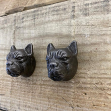 Load image into Gallery viewer, Two Cast Iron Bulldog Design Antique Style Retro Drawer Knobs
