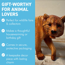 Load image into Gallery viewer, 𝗪𝗢𝗢𝗗𝗘𝗡 𝗘𝗙𝗙𝗘𝗖𝗧 𝗧𝗜𝗚𝗘𝗥 𝗢𝗥𝗡𝗔𝗠𝗘𝗡𝗧 | 𝟮𝟯𝗖𝗠 𝗫 𝟭𝟯𝗖𝗠 𝗫 𝟲𝗖𝗠 | Freestanding Home Decor | Tiger Gift | Animal Figure | Animal Gifting
