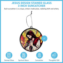 Load image into Gallery viewer, 3-Inch Stained Glass Suncatcher with Jesus Design - Decorative Hanging Art for Windows or Gifts
