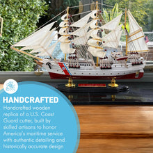 Load image into Gallery viewer, U.S. Coast Guard Cutter Model Ship – Handcrafted Wooden Replica – Detailed Nautical Decor – Fully Assembled Collectable Display
