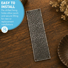 Load image into Gallery viewer, Ornate Inca Design Cast Iron Push Plate – Antique Style 260mm Decorative Door Hardware
